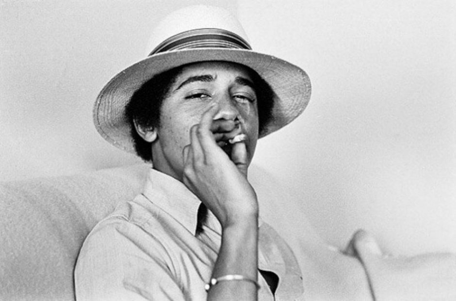 Obama smoking a joint