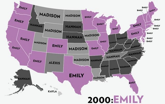 The Most Popular Baby Names for Girls in the USA From 1960 till now (53